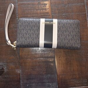 Michael Kors Brown and Black Wristlet